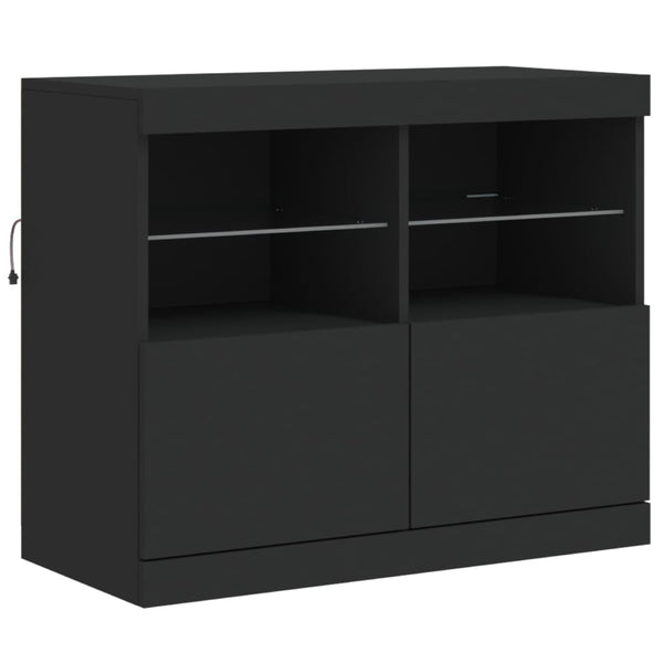 Senkki LED-valoilla musta 163x37x67 cm
