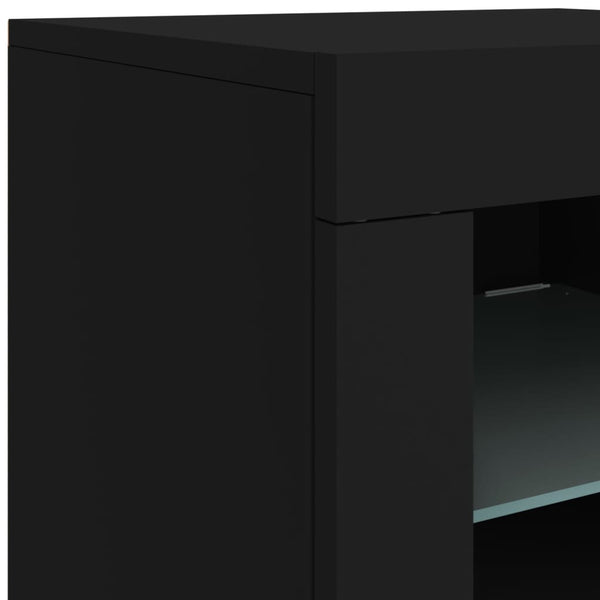 Senkki LED-valoilla musta 163x37x67 cm
