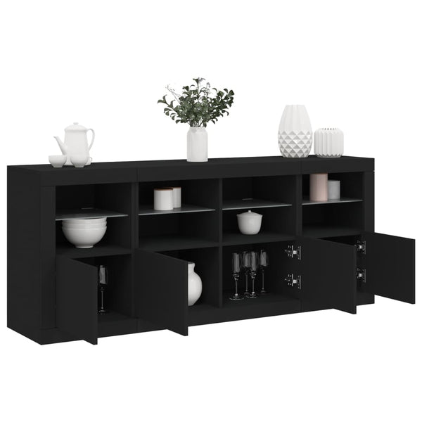 Senkki LED-valoilla musta 163x37x67 cm