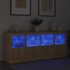 Senkki LED-valoilla Sonoma-tammi 163x37x67 cm