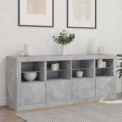 Senkki LED-valoilla betoninharmaa 163x37x67 cm