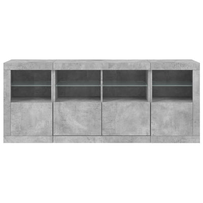 Senkki LED-valoilla betoninharmaa 163x37x67 cm