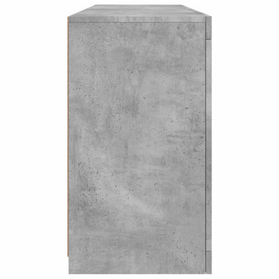 Senkki LED-valoilla betoninharmaa 163x37x67 cm