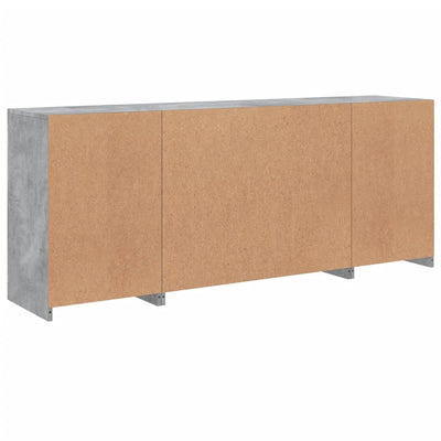 Senkki LED-valoilla betoninharmaa 163x37x67 cm