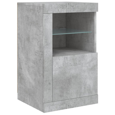 Senkki LED-valoilla betoninharmaa 163x37x67 cm