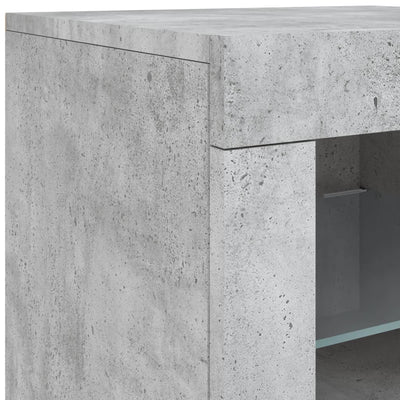 Senkki LED-valoilla betoninharmaa 163x37x67 cm