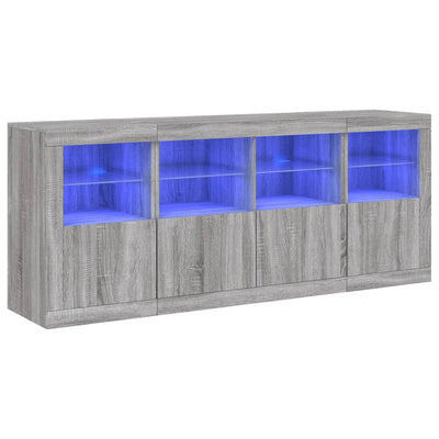 Senkki LED-valoilla harmaa Sonoma 163x37x67 cm