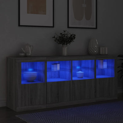 Senkki LED-valoilla harmaa Sonoma 163x37x67 cm
