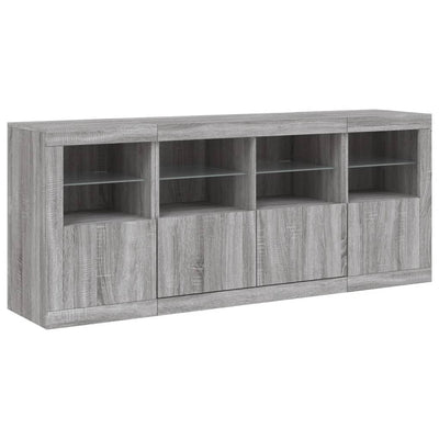 Senkki LED-valoilla harmaa Sonoma 163x37x67 cm
