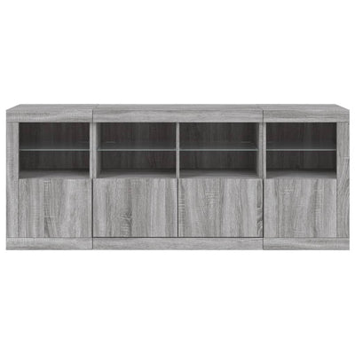 Senkki LED-valoilla harmaa Sonoma 163x37x67 cm
