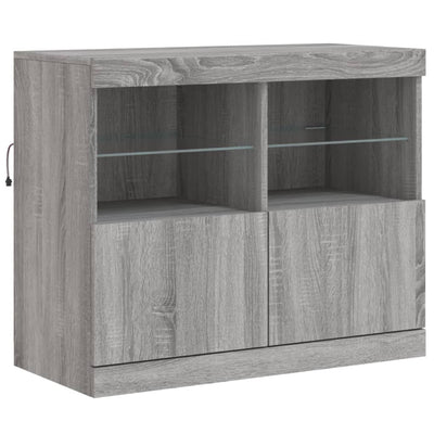 Senkki LED-valoilla harmaa Sonoma 163x37x67 cm