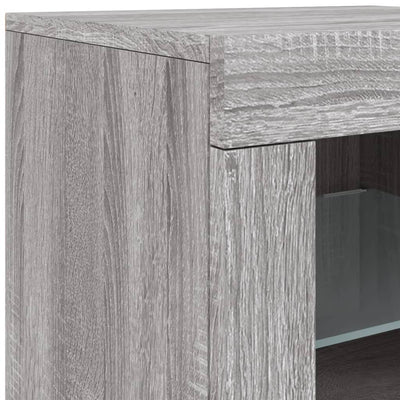 Senkki LED-valoilla harmaa Sonoma 163x37x67 cm