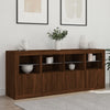 Senkki LED-valoilla ruskea tammi 163x37x67 cm