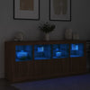 Senkki LED-valoilla ruskea tammi 163x37x67 cm