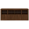 Senkki LED-valoilla ruskea tammi 163x37x67 cm