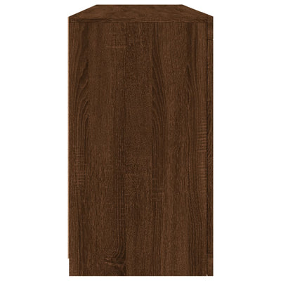 Senkki LED-valoilla ruskea tammi 163x37x67 cm