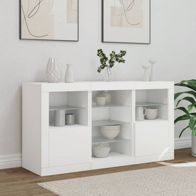Senkki LED-valoilla valkoinen 123x37x67 cm