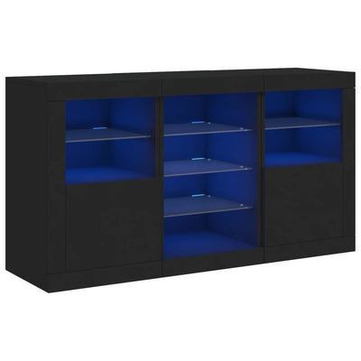 Senkki LED-valoilla musta 123x37x67 cm