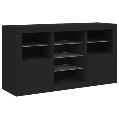 Senkki LED-valoilla musta 123x37x67 cm