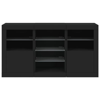 Senkki LED-valoilla musta 123x37x67 cm