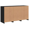 Senkki LED-valoilla musta 123x37x67 cm