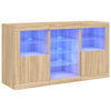 Senkki LED-valoilla Sonoma-tammi 123x37x67 cm