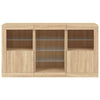Senkki LED-valoilla Sonoma-tammi 123x37x67 cm