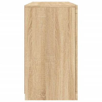 Senkki LED-valoilla Sonoma-tammi 123x37x67 cm