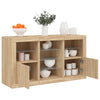 Senkki LED-valoilla Sonoma-tammi 123x37x67 cm