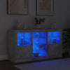 Senkki LED-valoilla betoninharmaa 123x37x67 cm