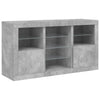 Senkki LED-valoilla betoninharmaa 123x37x67 cm