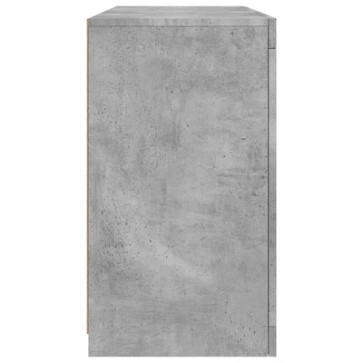 Senkki LED-valoilla betoninharmaa 123x37x67 cm