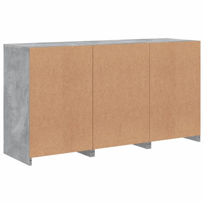 Senkki LED-valoilla betoninharmaa 123x37x67 cm