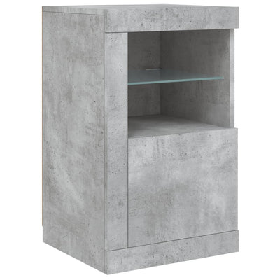 Senkki LED-valoilla betoninharmaa 123x37x67 cm