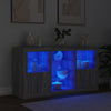 Senkki LED-valoilla harmaa Sonoma 123x37x67 cm