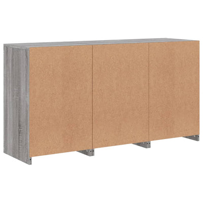 Senkki LED-valoilla harmaa Sonoma 123x37x67 cm