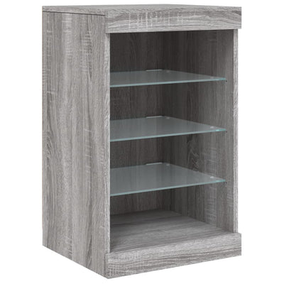 Senkki LED-valoilla harmaa Sonoma 123x37x67 cm