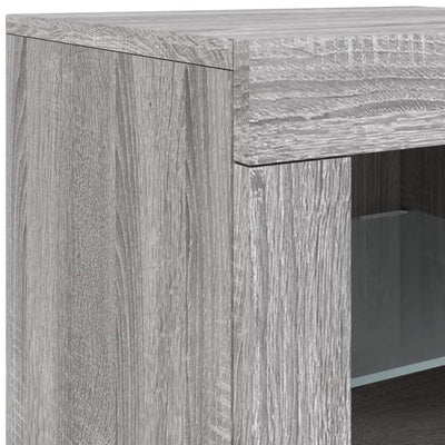 Senkki LED-valoilla harmaa Sonoma 123x37x67 cm