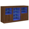 Senkki LED-valoilla ruskea tammi 123x37x67 cm