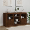 Senkki LED-valoilla ruskea tammi 123x37x67 cm