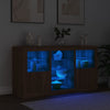 Senkki LED-valoilla ruskea tammi 123x37x67 cm
