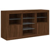 Senkki LED-valoilla ruskea tammi 123x37x67 cm