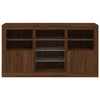 Senkki LED-valoilla ruskea tammi 123x37x67 cm