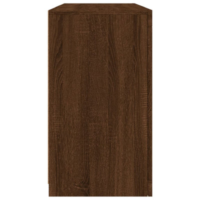 Senkki LED-valoilla ruskea tammi 123x37x67 cm