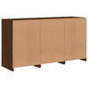 Senkki LED-valoilla ruskea tammi 123x37x67 cm