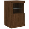 Senkki LED-valoilla ruskea tammi 123x37x67 cm