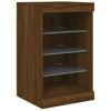 Senkki LED-valoilla ruskea tammi 123x37x67 cm