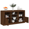 Senkki LED-valoilla ruskea tammi 123x37x67 cm