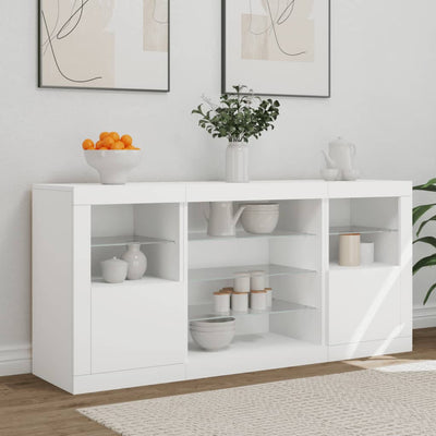 Senkki LED-valoilla valkoinen 142,5x37x67 cm