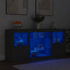 Senkki LED-valoilla musta 142,5x37x67 cm